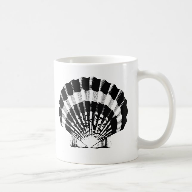Caneca De Café Seashell - preto e branco (Direita)