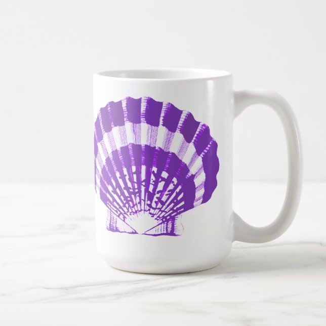 Caneca De Café Seashell - violeta e branco (Direita)