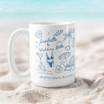 Caneca De Café Seashells wedding bells bridesmaids gifts custom<br><div class="desc">Seashells and wedding bells coastal bachelorette party favors bridesmaids gifts personalized coffee mug,  last toast on the coast bridesmaids gifts custom mug,  bridal shower favors,  bridal party favors,  hen night favors,  personalized coffee mug favors,  wedding favors,  personalized bachelorette party favors,  practical bridesmaids gifts,  beach party favors</div>