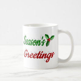 Caneca De Café Seasons Saudações Holly metade do guião de Natal