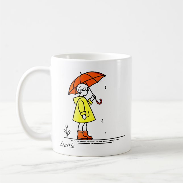 Caneca De Café Seattle Rainy Day Souvenir Mug (Esquerda)