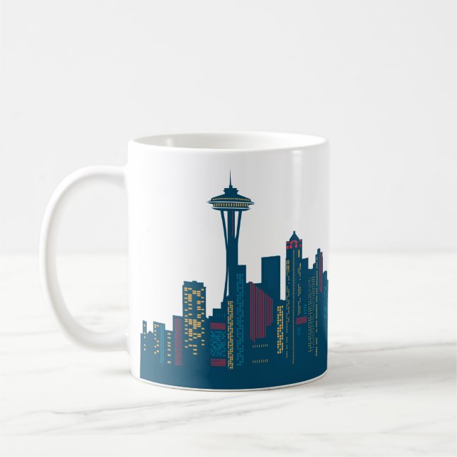 Caneca De Café Seattle Skyline Coffee Mug (Esquerda)