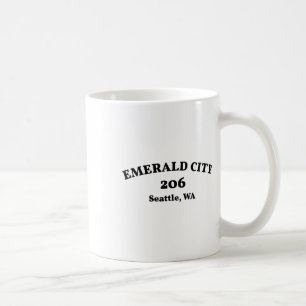 Caneca De Café Seattle Washington Código de Área 206 Cidade Esmer