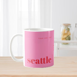 Caneca De Café Seattle Washington rosa moderno