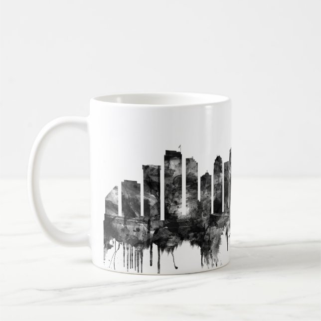 Caneca De Café Seattle Washington Skyline BW (Esquerda)