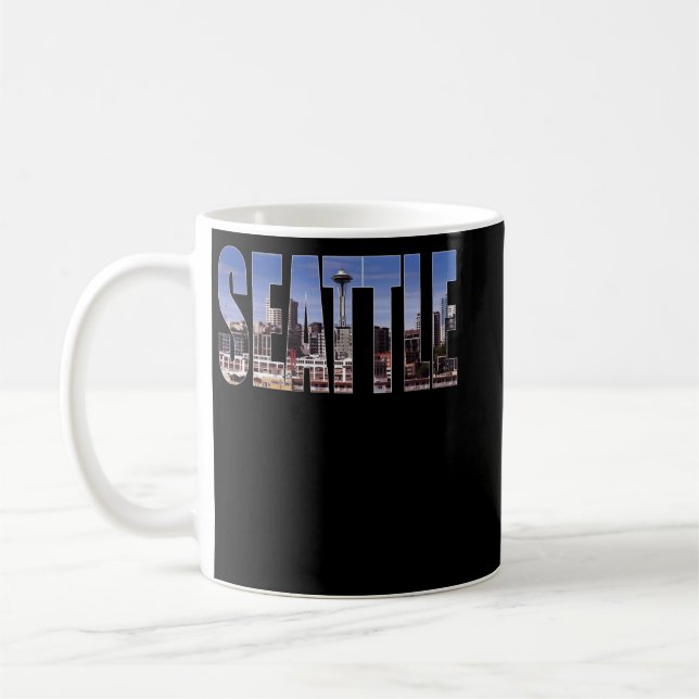 Caneca De Café Seattle Washington Skyline Gift Keepsasair Souveni (Esquerda)