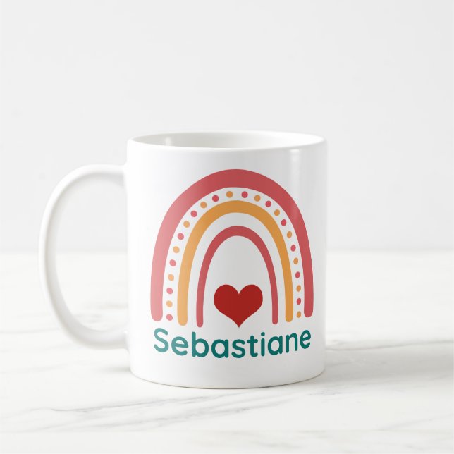 Caneca De Café Sebastiane Vintage Boho Rainbow (Esquerda)