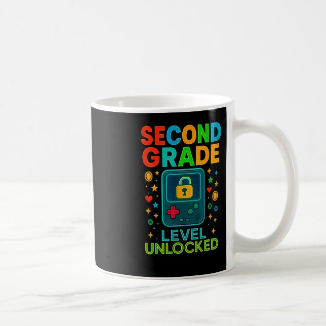 Caneca De Café Second Grade Level Unlocked Gamer Ck To School Con (Direita)
