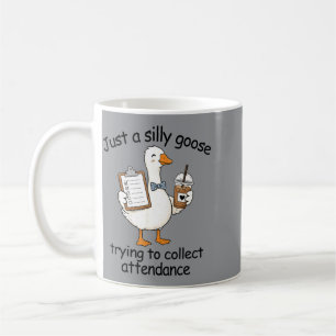 Caneca De Café Secretária da Escola Um Ganso Tentando Coletar