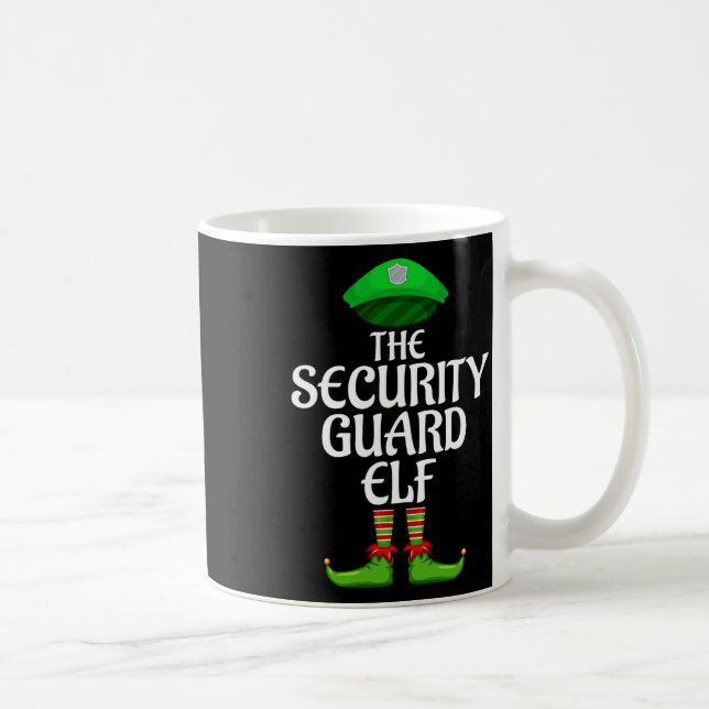 Caneca De Café Security Guard Elf Matching Family Group Christmas (Direita)