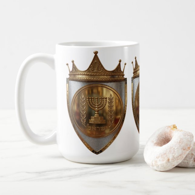 Caneca De Café Seguidor Rayel Hebreu Cume Dourado  (Com Donut)