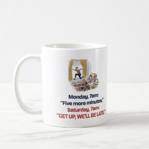 Caneca De Café Segunda-feira Cinco Minutos Adicionais Sábado Mulh