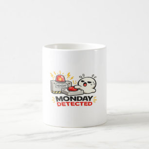 Caneca De Café Segunda-feira Detectada - Alarme de Personagem Eng
