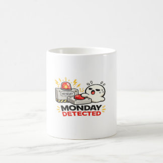 Caneca De Café Segunda-feira Detectada - Alarme de Personagem Eng