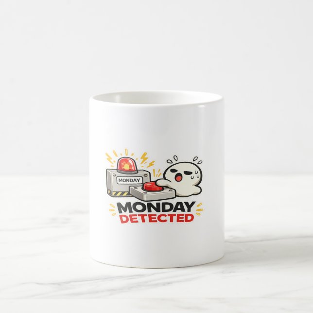 Caneca De Café Segunda-feira Detectada - Alarme de Personagem Eng (Centro)