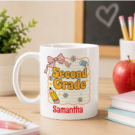 Caneca De Café Segunda Série – Suprimentos Cute de Volta às Aulas