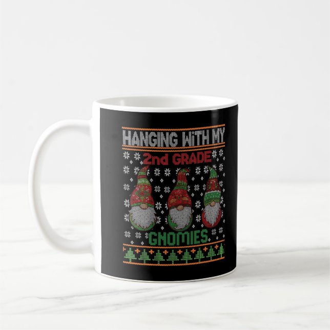 Caneca De Café Segundo de Natal Feio-Suado Professora Gnomies T-S (Esquerda)