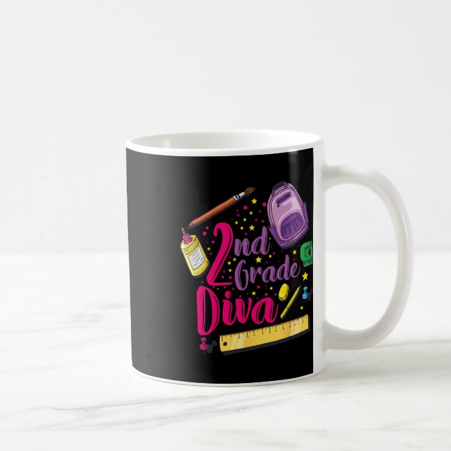 Caneca De Café segundo Grau Diva Primeiro Dia De Menina De Escola (Direita)