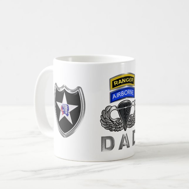 Caneca De Café segundo Infantry Division Ranger Pai (Frente Esquerda)