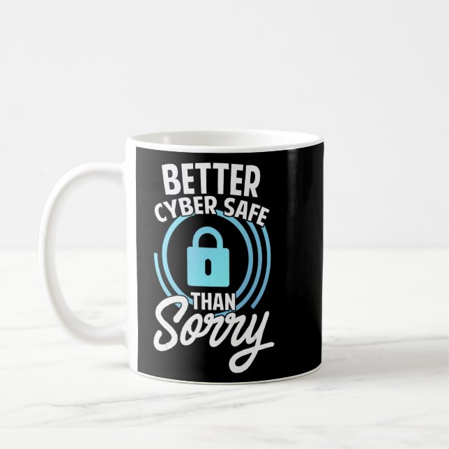 Caneca De Café Segurança cibernética Hackeando TI melhor com segu (Esquerda)