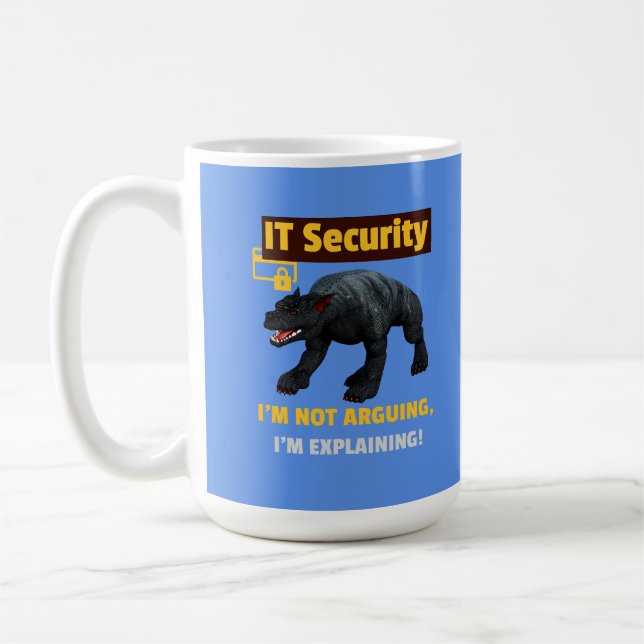 Caneca De Café Segurança de TI Divertida Explicando Humor de Tecn (Esquerda)