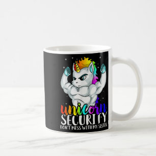 Caneca De Café Segurança Unicórnio Não Brinque Com Minha Irmã Cam