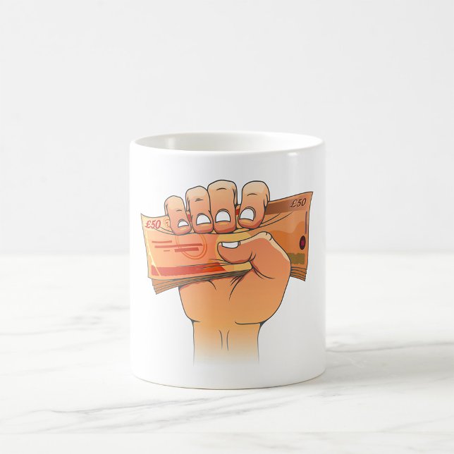 Caneca De Café Segurando Dinheiro (Criador carregado)