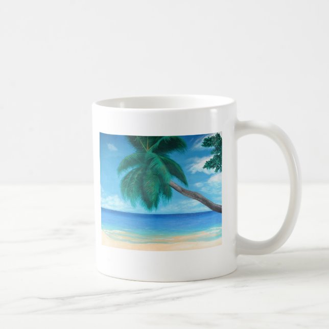 Caneca De Café "Seicheles" Tropical Island Art Coffee Mug (Direita)