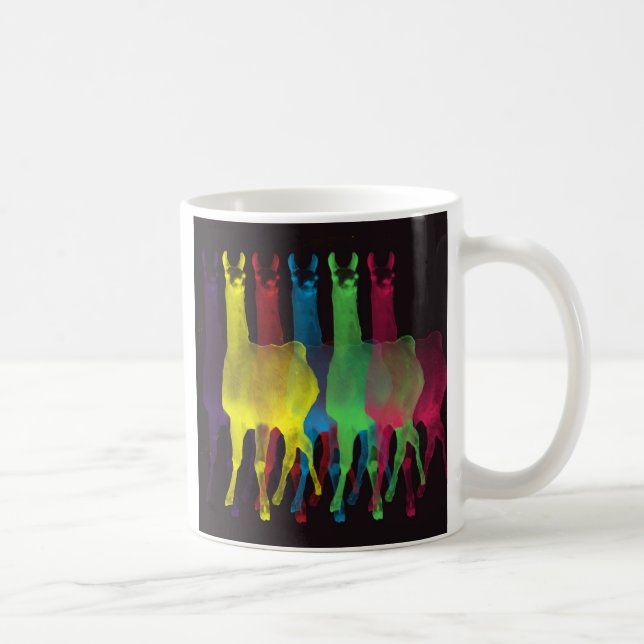 Caneca De Café seis lamas em seis cores (Direita)