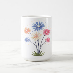 Caneca De Café Seis Margaridas Botão de Primavera Floral Capricho