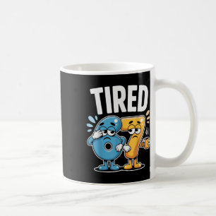 Caneca De Café Seis Sete 67 Roupa Divertida de Cansaço Número Caf
