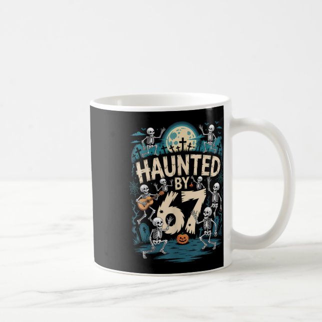Caneca De Café Seis Sete Assombrado 6 7 Meme 67 Mão de Esqueleto  (Direita)