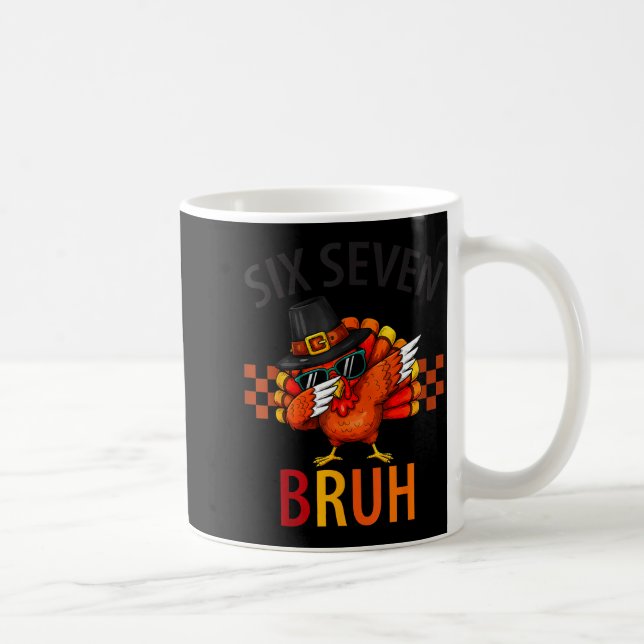 Caneca De Café Seis Sete Bruh Dabbing Peru Thanksgiving 67 Meme (Direita)