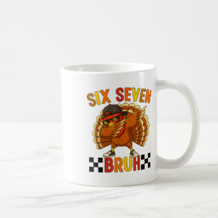 Caneca De Café Seis Sete Bruh Dia de Ação de Graças 67 Meme Peru 