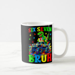 Caneca De Café Seis Sete Bruh Dinossauro Caminhão Monstro Autismo