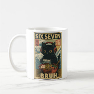 Caneca De Café Seis Sete Bruh Vintage Gato Meme Presente para Hom