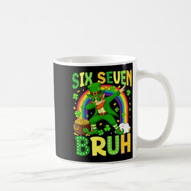 Caneca De Café Seis Sete Cara Dia de São Patrício Leprechaun Dabb (Direita)