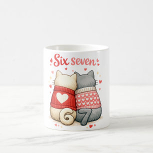 Caneca De Café Seis Sete Gatos Para Sempre, 67 Gatos Amor de Vale