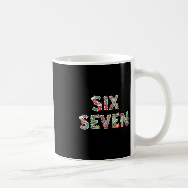Caneca De Café Seis Sete Meme De Natal 67 Férias Engraçadas Homen (Direita)
