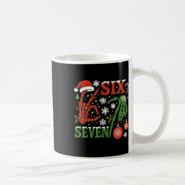 Caneca De Café Seis Sete Meme Natal 6-7 Esqueleto De Natal Ha (Direita)