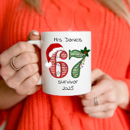 Caneca De Café Seis Sete Sobrevivente 6 7 Nome Divertido de Natal