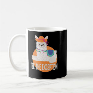 Caneca De Café Seja A Exceção Kawaii Funny Llama White & Orange