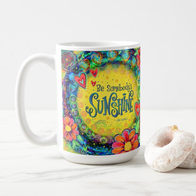 Caneca De Café Seja a Sunshine de Alguém "Inspirividade" Coffee M (Com Donut)