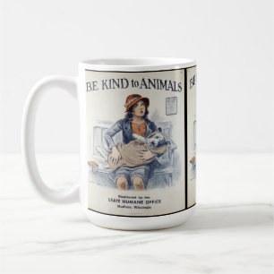 Caneca De Café Seja amável aos animais - poster vintage