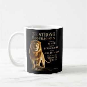 Caneca De Café Seja Corajoso Joshua 1 9 Forte Lion Judah- Senhor