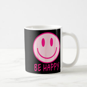 Caneca De Café Seja feliz anos 70 80 sorriso cor-de-rosa face fel