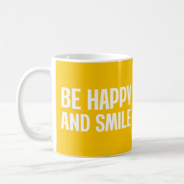 Caneca De Café Seja Feliz E Sorria (Esquerda)