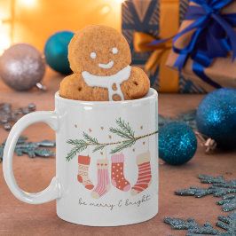Caneca De Café Seja Feliz e vermelho brilhante e feriado de Natal