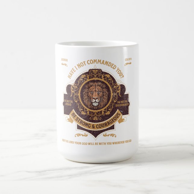 Caneca De Café Seja forte e corajoso (Centro)