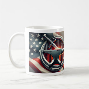 Caneca De Café Seja forte e corajoso. Espada em Forge.
